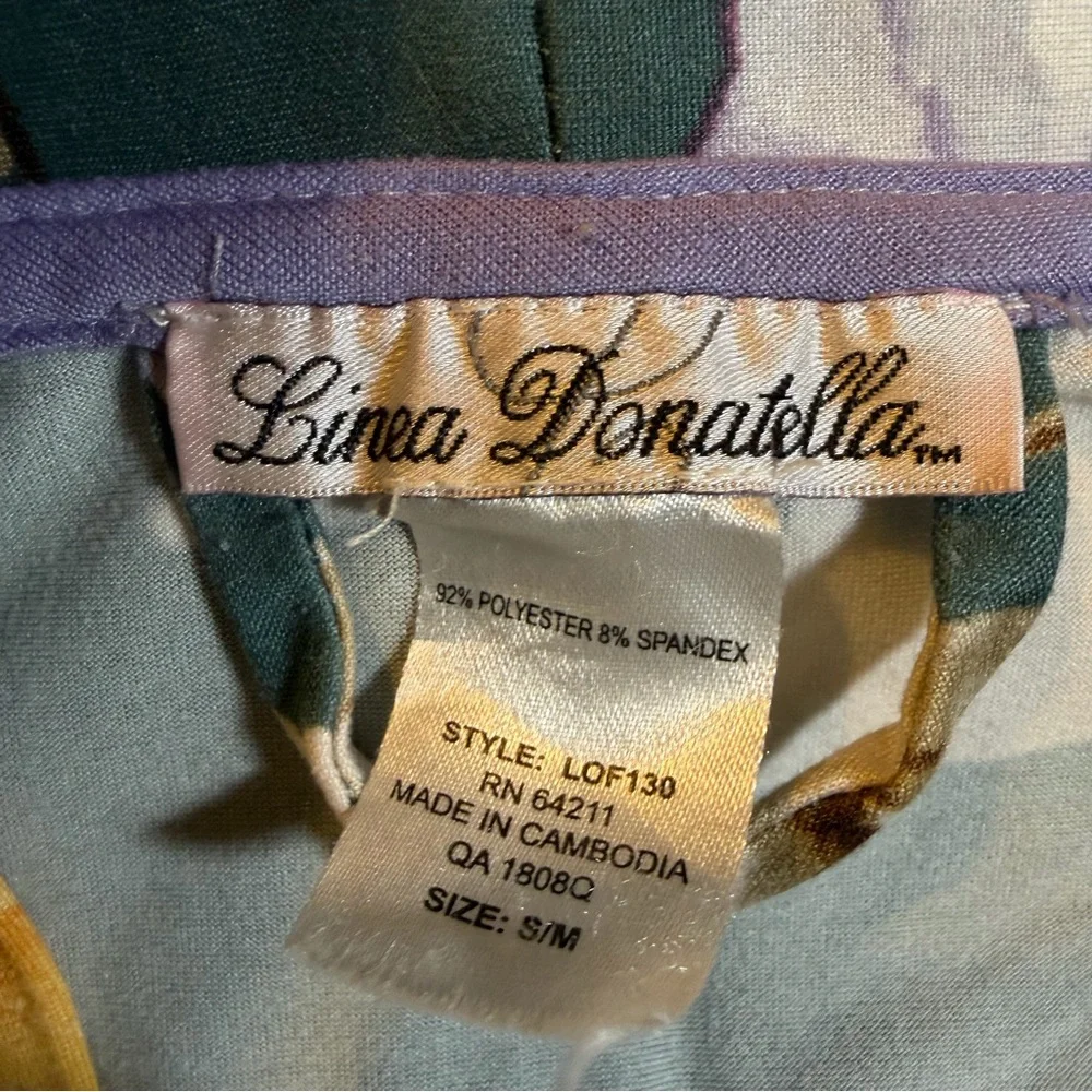 Linea Donatella Womens S/M Floral Kimono Wrap Tie‎ Robe